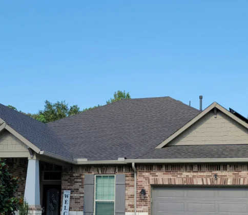 A residential roof after rejuvenation chemical treatment